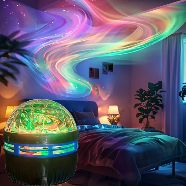 RGB Remote Control Aurora LED Mood Projection Light, Galaxy Star Projector for Bedroom Night Light, Adult Room Decoration, Home Theater, Ceiling, Camping, Wedding, Holiday Party, and Christmas Gift