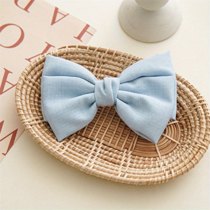 1pc Fabric Bowknot Hair Clip Simple Style Solid Color Hair Clip Non-slip Duck Billed Clip Hair Accessories
