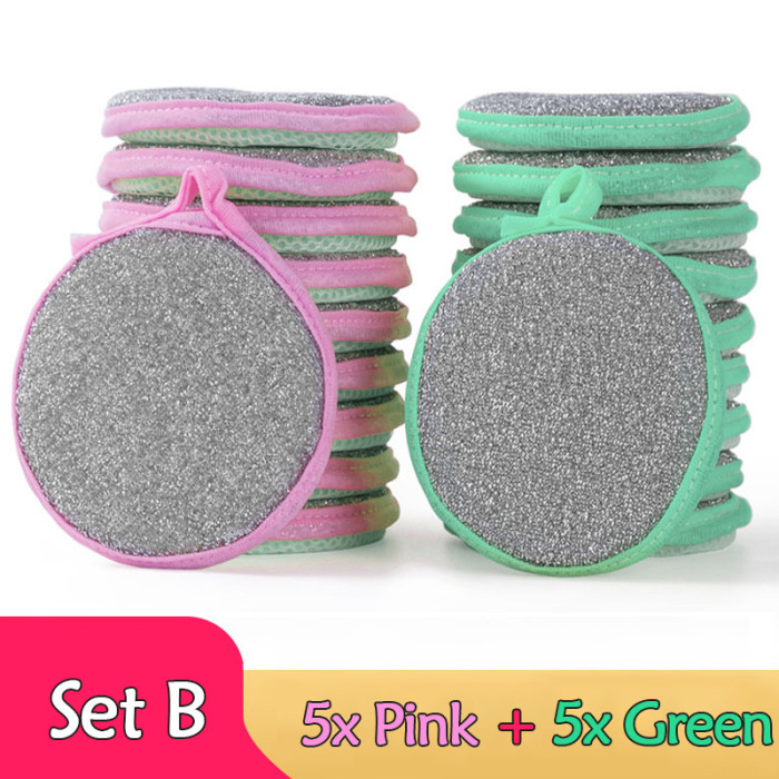 5\u002F10pcs, Double Side Dishwashing Sponge Pan Pot Dish Wash Sponges Household Cleaning Tools Kitchen Tableware Dish Washing Brush