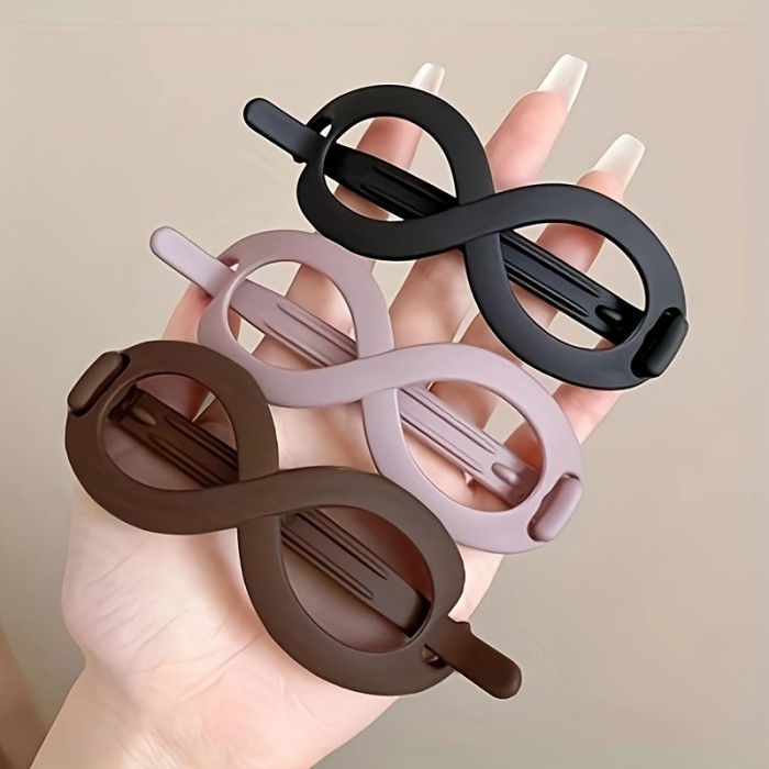 4pcs\u002F3pcs 8-character frosted hairpin headwear for Women's temperament, back-of-the-head bun hair clip, fashionable one-word hair clip, simple bun hair clip, twist hair accessory