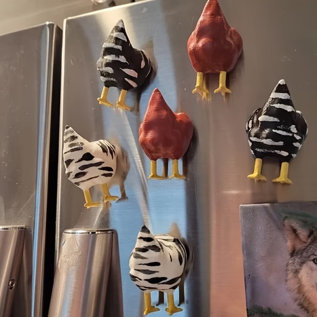 Chicken Butt Magnets Set, Funny Polystyrene Fridge Decor, Creative Star-Shaped Art Design, Humorous Home Decorations, Unique Gift Idea