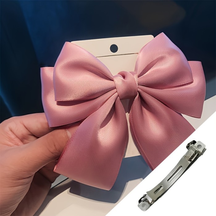 Large Bow Hair Clip, Spring Clip For Various Hairstyles, Perfect Accessory For Any Occasion, Casual Style