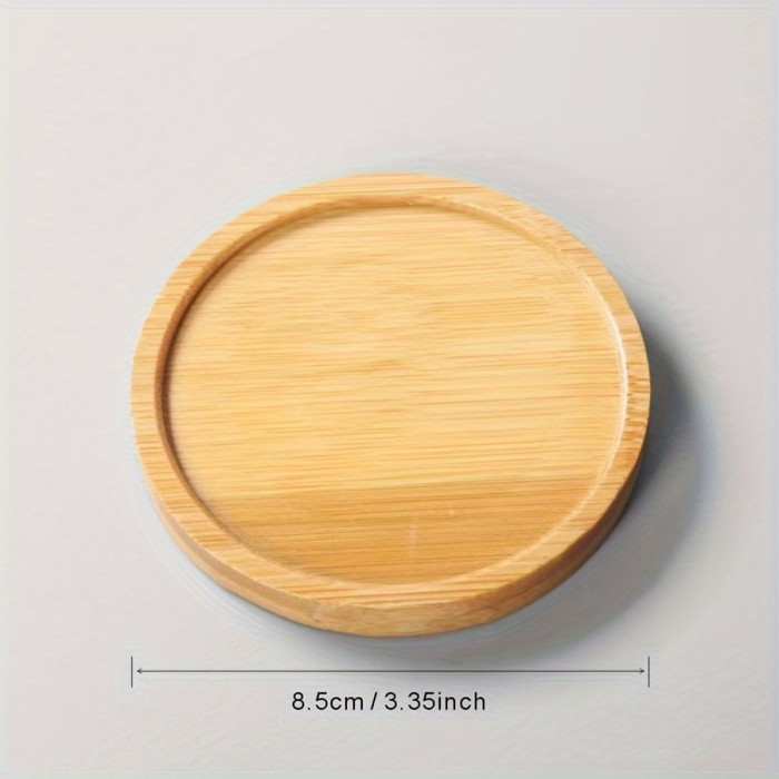 5 Pcs Bamboo Coasters: Heat Insulation Non-slip Simple Style Solid Color Kitchen Supplies, Tea Set Coaster, Room Decor