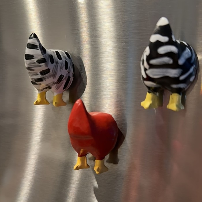 Chicken Butt Magnets Set, Funny Polystyrene Fridge Decor, Creative Star-Shaped Art Design, Humorous Home Decorations, Unique Gift Idea