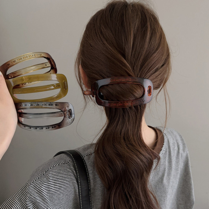 Elegant Oval Acrylic Hair Clip - Large, Vintage-Inspired Twist Barrette for Women | Chic Hair Accessory by Aylhfo
