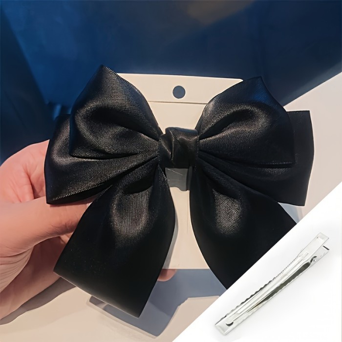 Large Bow Hair Clip, Spring Clip For Various Hairstyles, Perfect Accessory For Any Occasion, Casual Style