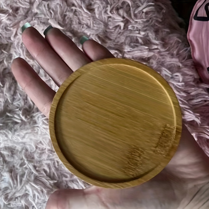 5 Pcs Bamboo Coasters: Heat Insulation Non-slip Simple Style Solid Color Kitchen Supplies, Tea Set Coaster, Room Decor