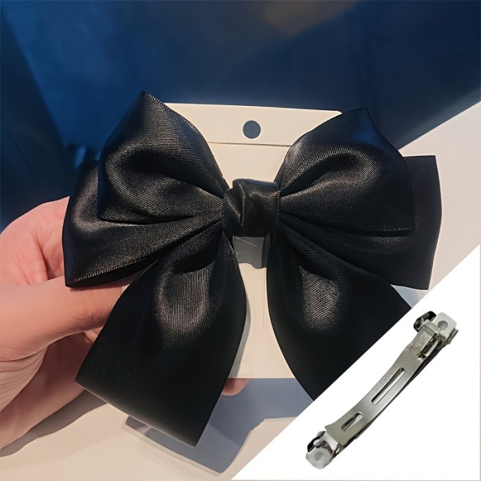 Large Bow Hair Clip, Spring Clip For Various Hairstyles, Perfect Accessory For Any Occasion, Casual Style