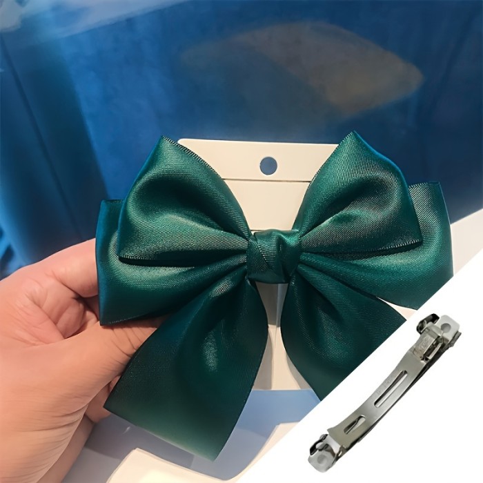 Large Bow Hair Clip, Spring Clip For Various Hairstyles, Perfect Accessory For Any Occasion, Casual Style