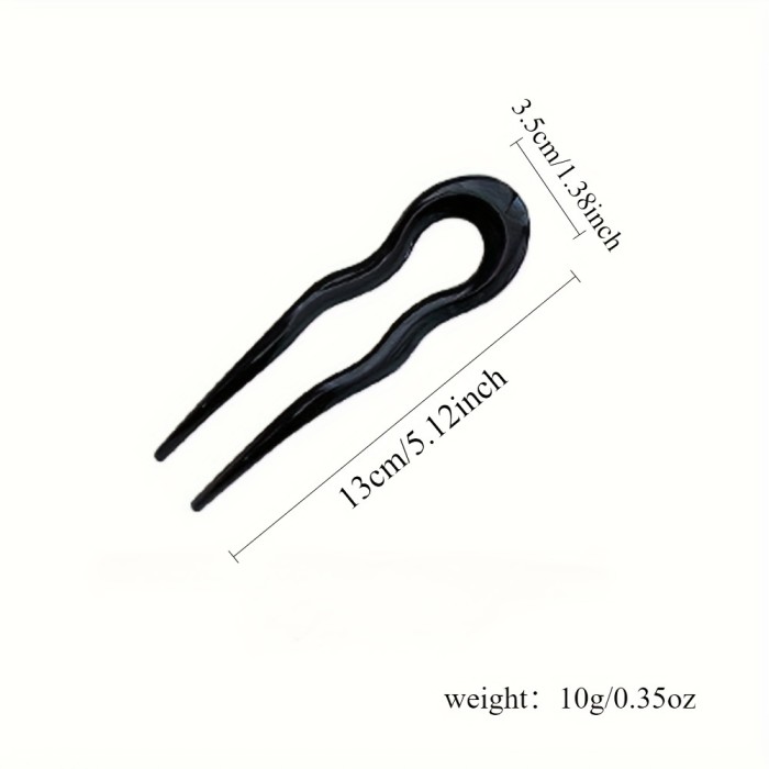 Single Elegant U-Shaped Hair Fork Elegant Geometric U-Shaped Hair Fork, Fashion Resin Hair Clip, Multi-Color Print, Plastic, Single Piece, Hair Styling Accessory for Girls, Hair Barrette for Updos