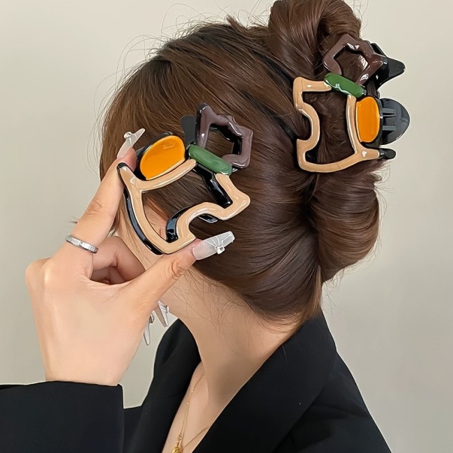 New color contrast clip design sense dog large fun cartoon shark clip back head clip hair accessories