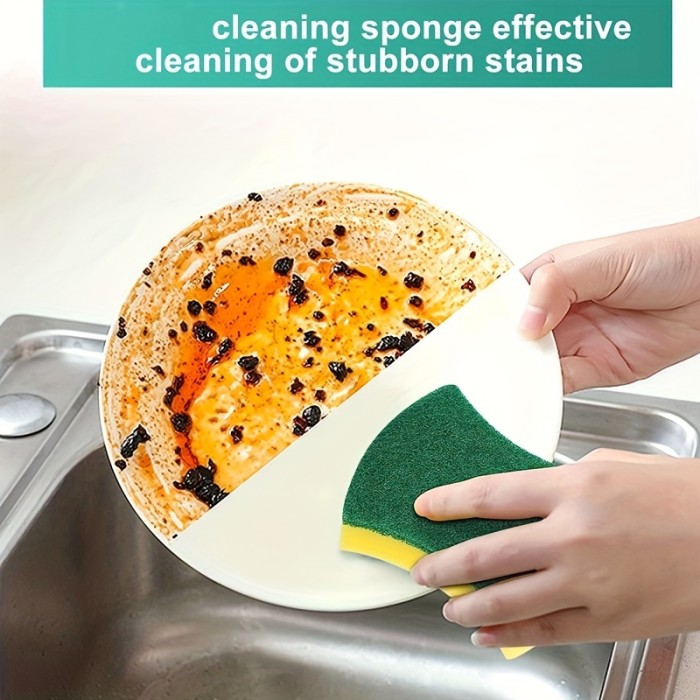 12\u002F24pcs Kitchen Cleaning Sponge, Dish Towel, Scouring Pad, Dishware Anti-Scratch Scrubbing Sponge