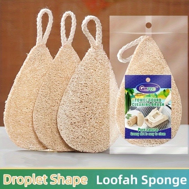 Water drop-shaped loofah, double-layer thickened dishwashing loofah, seam reinforcement, dishwashing brush with hanging rope, antibacterial loofah, wear-resistant dishwashing artifact, rag brush, dishwashing towel, suitable for cleaning home kitchens, toilets and various glass