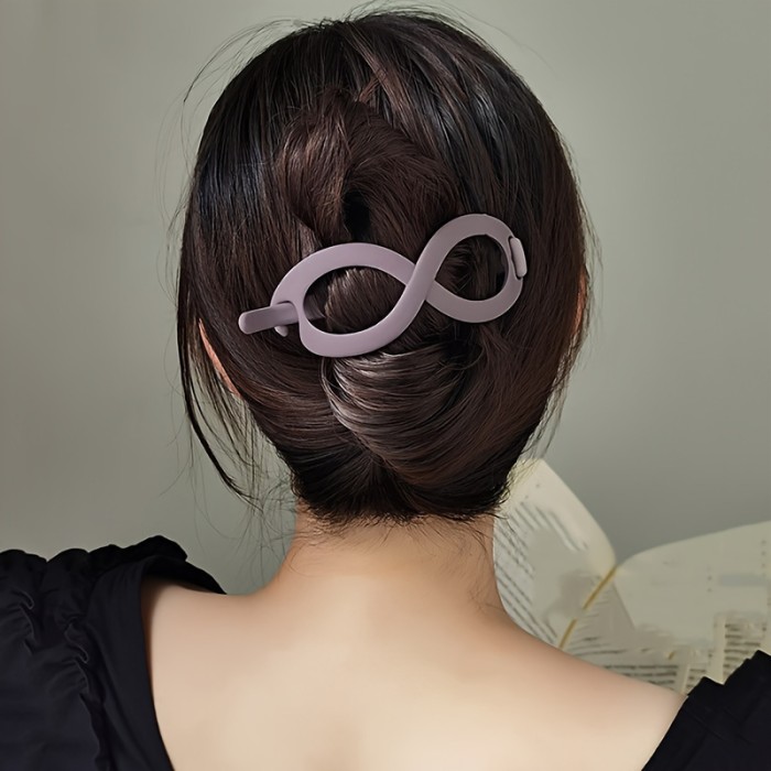 4pcs\u002F3pcs 8-character frosted hairpin headwear for Women's temperament, back-of-the-head bun hair clip, fashionable one-word hair clip, simple bun hair clip, twist hair accessory