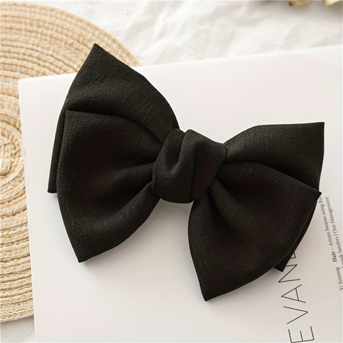 1pc Fabric Bowknot Hair Clip Simple Style Solid Color Hair Clip Non-slip Duck Billed Clip Hair Accessories