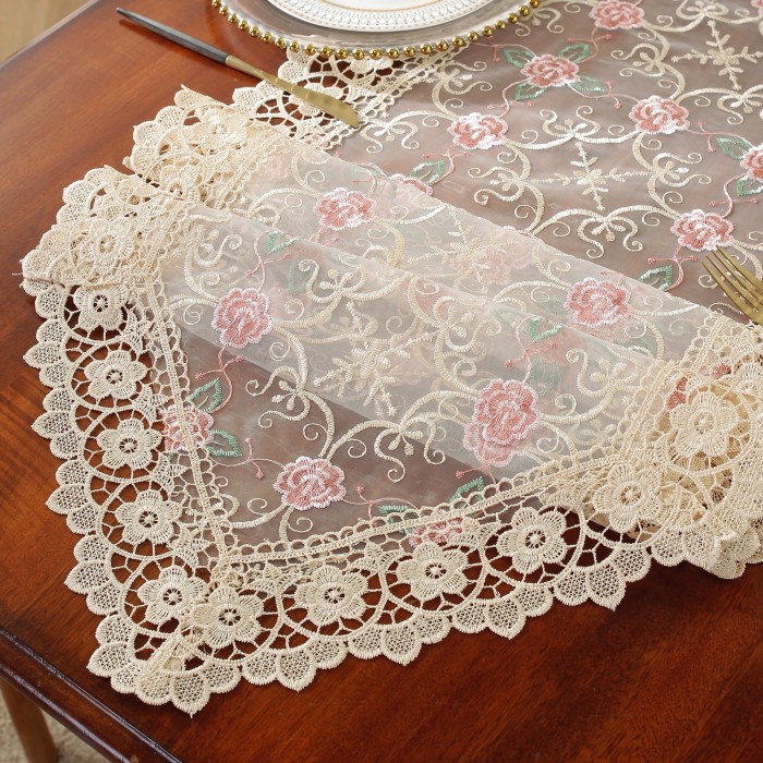 1pc Vibrant Embroidery Stitching Lace Organza Fabric - Decorative Fabric for Home and Holiday Decorations - Various Sizes (16x16in, 16x36in, 16x44in, 16x60in, 16x72in, 16x88in) for DIY Projects and Crafting