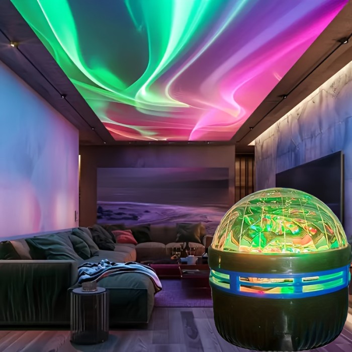 RGB Remote Control Aurora LED Mood Projection Light, Galaxy Star Projector for Bedroom Night Light, Adult Room Decoration, Home Theater, Ceiling, Camping, Wedding, Holiday Party, and Christmas Gift