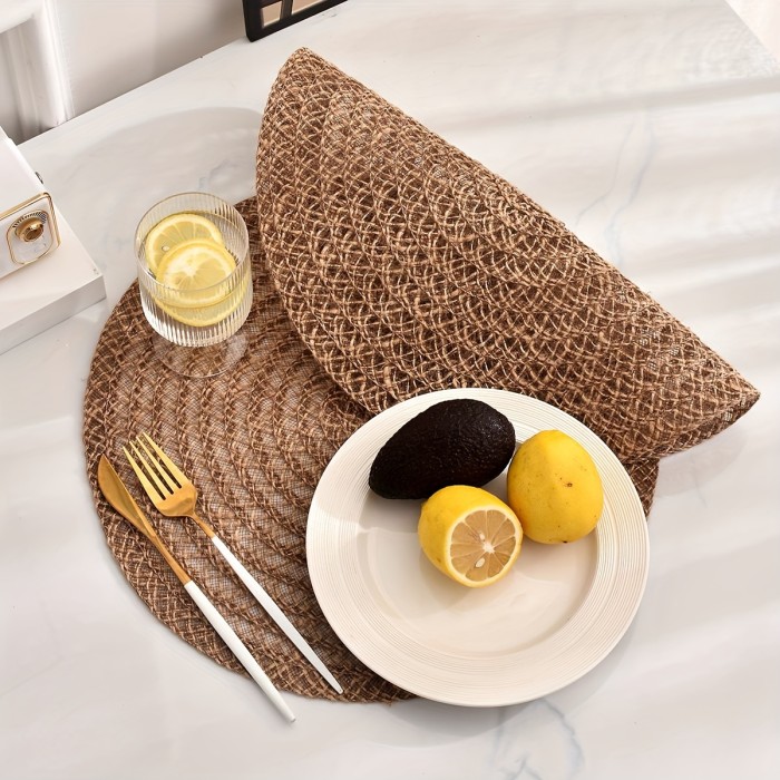 4pcs Set of Non-Slip Round Woven Coasters - Boho Chic Braided Jute Placemats for Dining Table, Perfect for Parties, Restaurants, and Farmhouse Gatherings, Coasters for Table