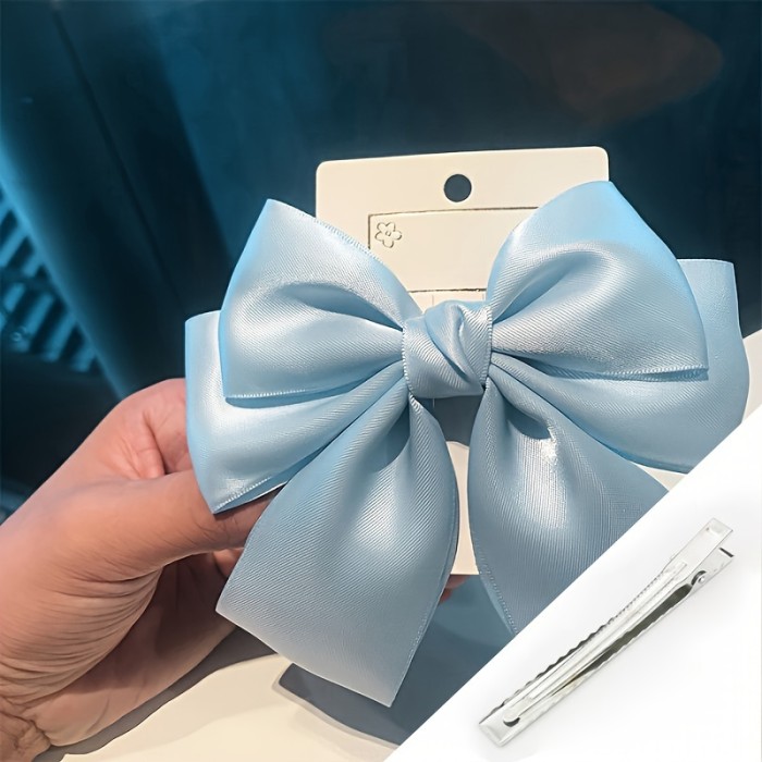 Large Bow Hair Clip, Spring Clip For Various Hairstyles, Perfect Accessory For Any Occasion, Casual Style