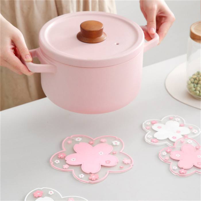 Sakura Coaster, Placemat, PVC Insulation Mat, Pot Holder, Coaster, Table Heat-proof Bowl Mat, Dish Mat