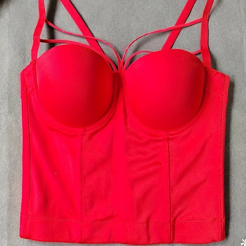 Women'S Sexy Camisole Vest Shapewear, Mature Style Solid Color Polyester 88% Elastane 12% Knit Fabric, 180gsm, External & Internal Fishbone Bra Pairing, Adult Tight Fitting Top