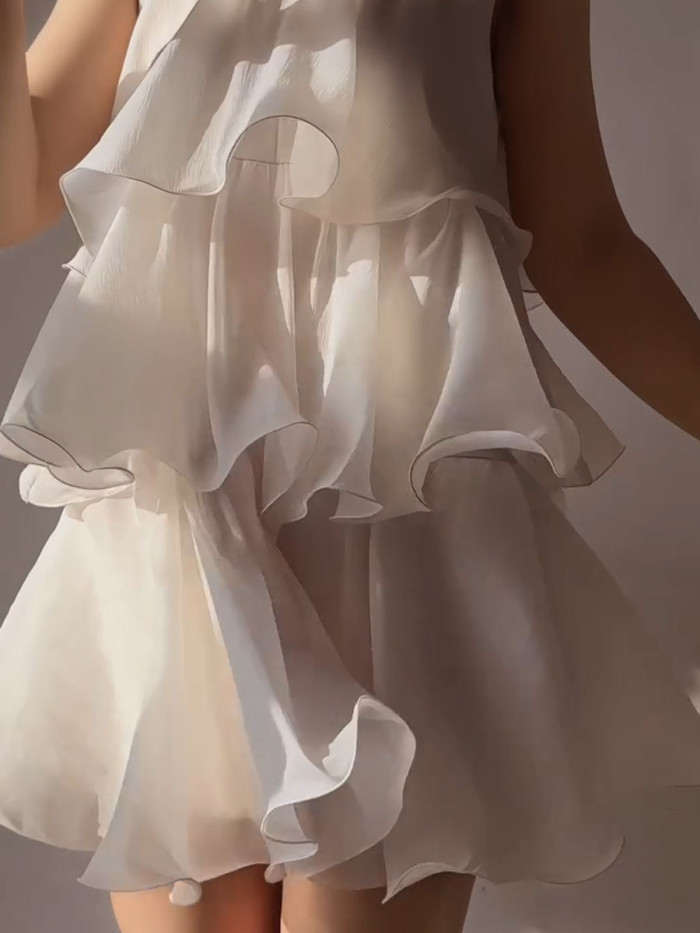 Elegant layered mini dress