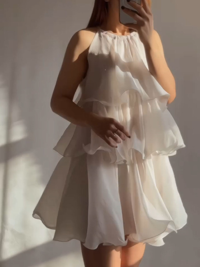 Elegant layered mini dress