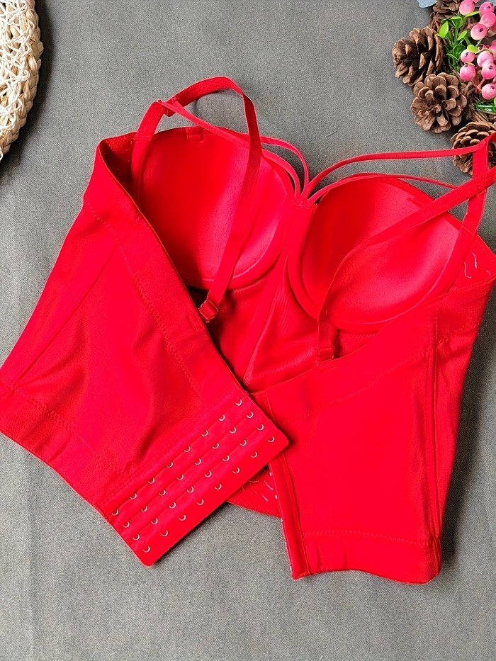 Women'S Sexy Camisole Vest Shapewear, Mature Style Solid Color Polyester 88% Elastane 12% Knit Fabric, 180gsm, External & Internal Fishbone Bra Pairing, Adult Tight Fitting Top