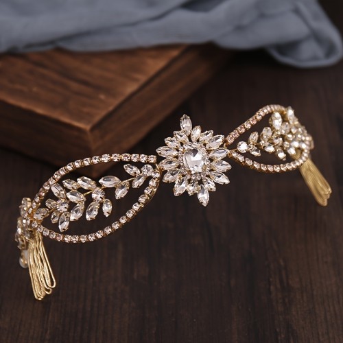Rhinestone Crystal Princess Crown Golden Rhinestone Wedding Tiara, Royal Bridal Crown, Crystal Princess Crown, Princess Tiara, Golden Bridal Tiara, Golden Tiara, Golden Crown, Quinceanera