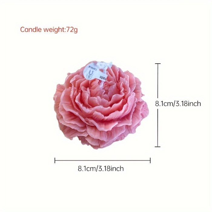 Valentine's Day peony wedding three-dimensional smoke-free aromatherapy candle ins home decoration incense senior bedroom lasting DIY home Women's birthday holiday gift