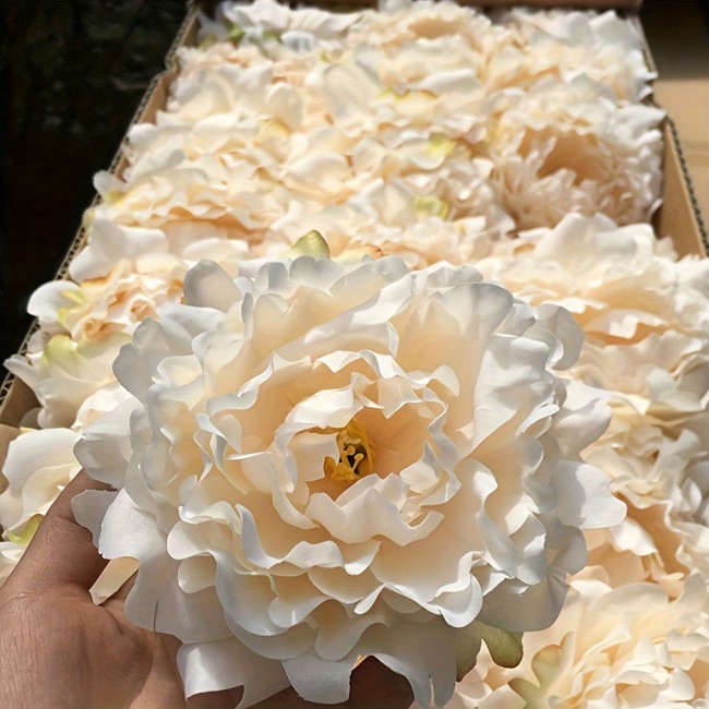 20pcs Artificial Peony Flowers for Wedding, Home & Garden Decor, DIY Floral Wall Backdrop Accessories, Living Room Decor, Front Door Patio Decoration, Summer Party Decorations - Plastic Peonies for Christmas, Halloween, Valentine's, Eid, Freedom Day - Tabletop Placement, No Container, No Electricity\u002FBattery Needed
