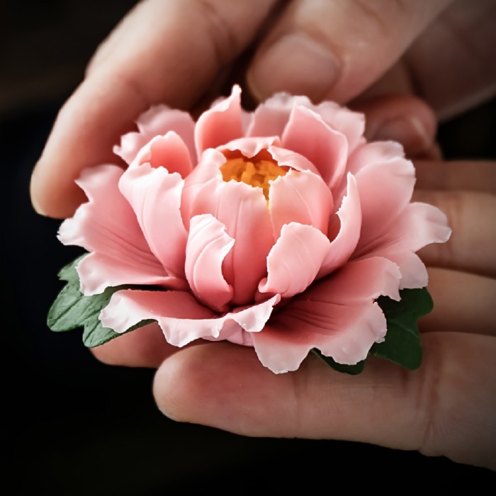 Peony Home Decor Ceramic Flower Art Ceramic Peony Flower