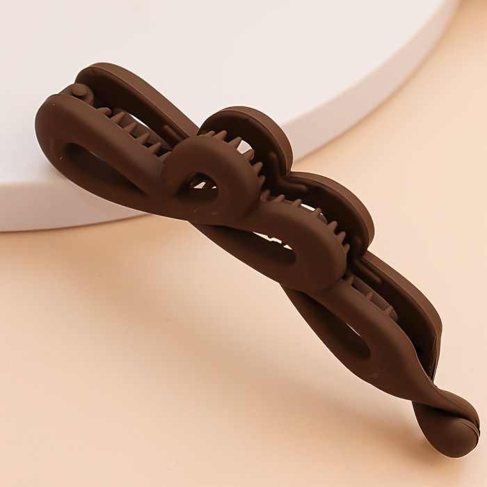 1pc Elegant Frosted Banana Hair Clip - Chic Solid Color Resin Ponytail Holder, Sleek One-Piece Design with Hollow Detail, Perfect for Daily Use, Versatile Hair Ties|Elegant Hair Clip|Sleek Onepiece Construction, Cute Hair Clips