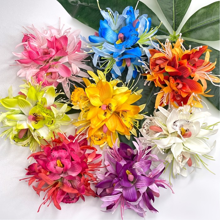 Single Piece Bohemian Fabric Flower Hair Clip by DUOJIAOYAN, Elegant Bridal Faux Floral Hair Accessory, Color Matching Boho Style, for Women, Anniversary Gift, Suitable for Ages 14+