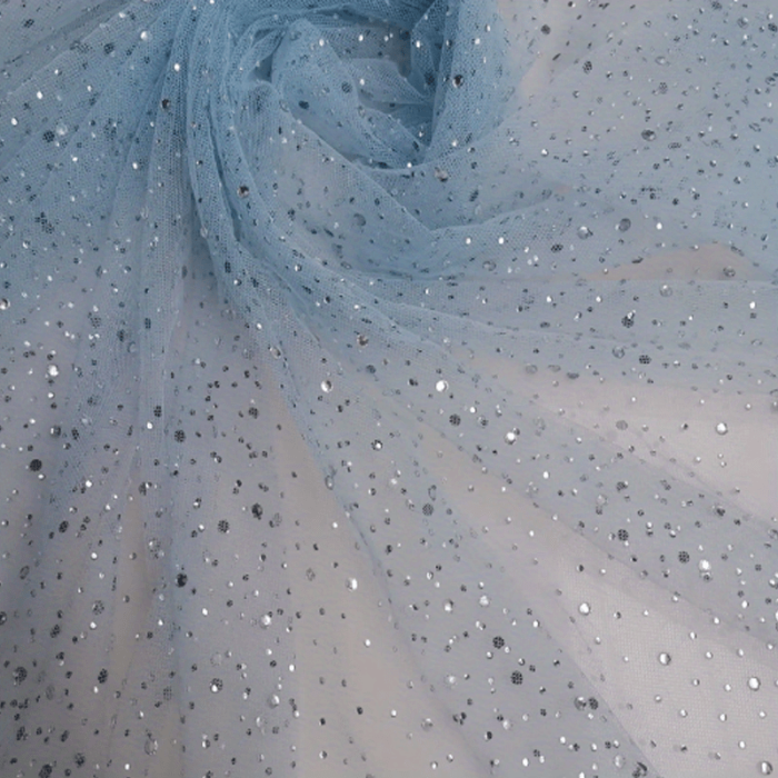 1pc Shiny Rhinestone Thin Gauze Fabric, Multi-color Mesh, Wedding Dress Veil Princess Dress Costume Diy Fabric, 59inch Wide 36\u002F108\u002F180inch Long