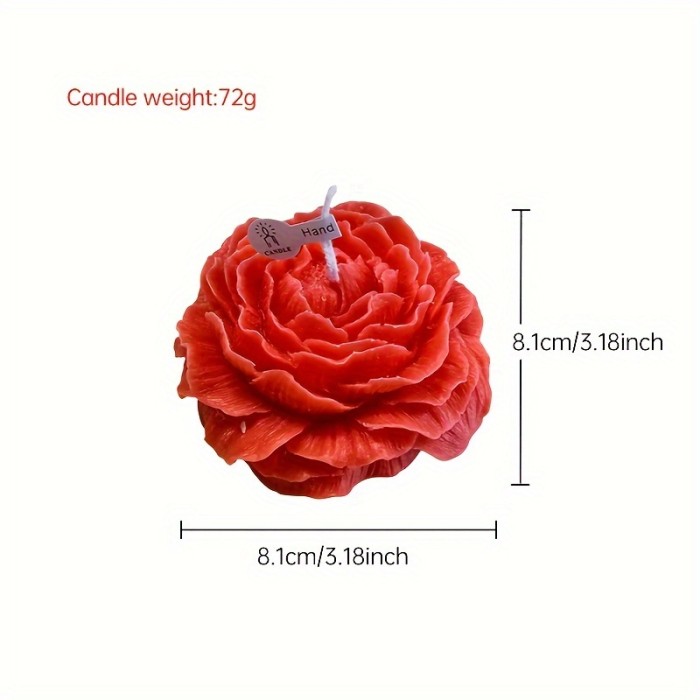 Valentine's Day peony wedding three-dimensional smoke-free aromatherapy candle ins home decoration incense senior bedroom lasting DIY home Women's birthday holiday gift