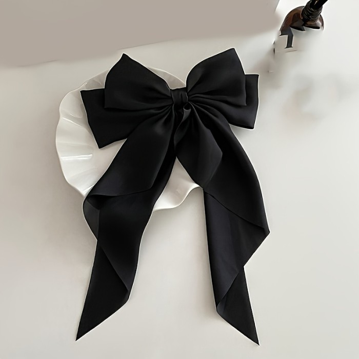 Elegant Fabric Bow Tie Hair Clip - Solid Color, Bowknot Design, Multi-functional Fashion Hair Accessory for Women (Single Piece)