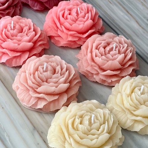 Valentine's Day peony wedding three-dimensional smoke-free aromatherapy candle ins home decoration incense senior bedroom lasting DIY home Women's birthday holiday gift