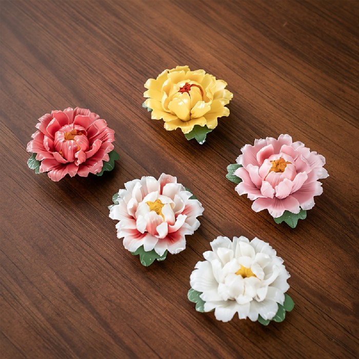 Peony Home Decor Ceramic Flower Art Ceramic Peony Flower