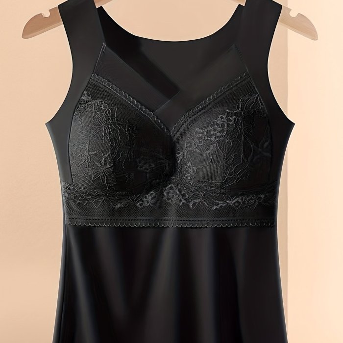 Breathable Thin Vest - Women's Lace Bra with Built-in Chest Pad, Beautiful Back Lingerie