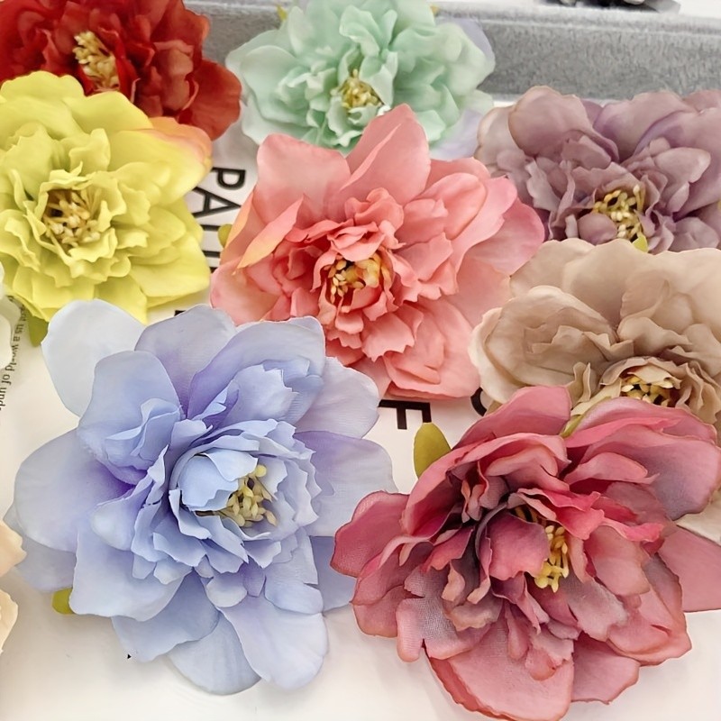 Popular Choice 20pcs Artificial Peony Flower Heads for DIY Bracelets, Wreaths, Hats, Gardening Decoration and Artificial Flowers