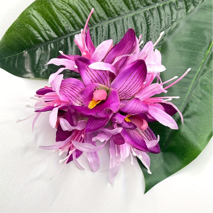Single Piece Bohemian Fabric Flower Hair Clip by DUOJIAOYAN, Elegant Bridal Faux Floral Hair Accessory, Color Matching Boho Style, for Women, Anniversary Gift, Suitable for Ages 14+