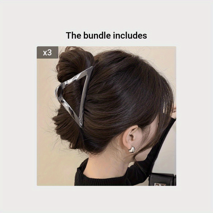 Geometric Retro Hairpin Accessory Minimalist Alloy Triangle Hair Clip, Retro Geometric Hairpin, Solid Color Middle Size Single Piece Hair Accessories