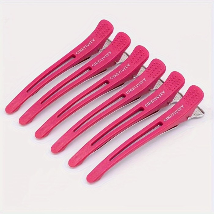 6pcs Elegant Alligator Hair Clips - Non-Slip, Seamless Salon Styling & Dyeing Accessories for Professional Hairstylists