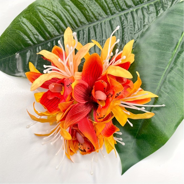 Single Piece Bohemian Fabric Flower Hair Clip by DUOJIAOYAN, Elegant Bridal Faux Floral Hair Accessory, Color Matching Boho Style, for Women, Anniversary Gift, Suitable for Ages 14+