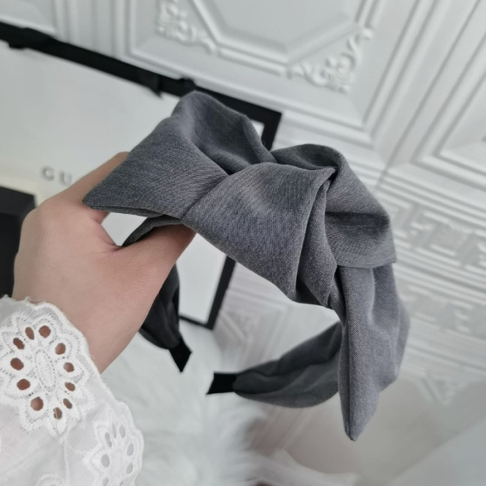 1pc, Korean-French Style Oversized Middle Bow Headband, Vintage Wide Fabric Hairband, Elegant Retro Hair Accessory for Women
