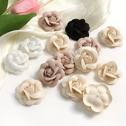 10pcs Vibrant Rose Camellia Artificial Flower Heads - Realistic Fabric Flowers for Home Decor, Wedding, DIY Crafts, Wreaths, Scrapbooking, and More - Perfect for Cinco De Mayo, Fathers Day, Graduation, Juneteenth, and Mothers Day Celebrations