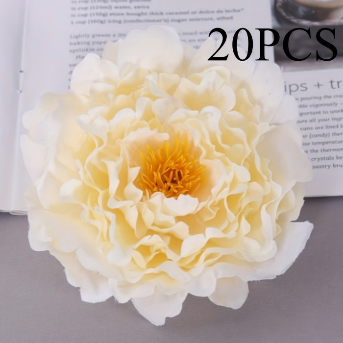20pcs Artificial Peony Flowers for Wedding, Home & Garden Decor, DIY Floral Wall Backdrop Accessories, Living Room Decor, Front Door Patio Decoration, Summer Party Decorations - Plastic Peonies for Christmas, Halloween, Valentine's, Eid, Freedom Day - Tabletop Placement, No Container, No Electricity\u002FBattery Needed