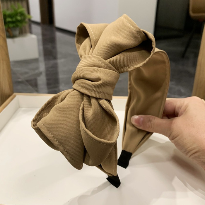 Elegant Polyester Bow Headband for Women - Minimalist Pleated Dress Up Hairband with Bow Detail, Single Piece Hair Accessory