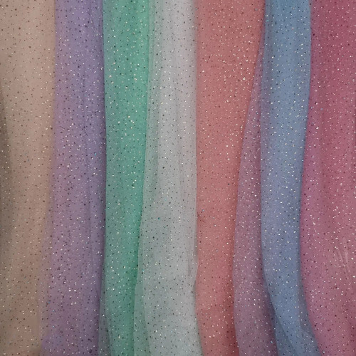 1pc Shiny Rhinestone Thin Gauze Fabric, Multi-color Mesh, Wedding Dress Veil Princess Dress Costume Diy Fabric, 59inch Wide 36\u002F108\u002F180inch Long